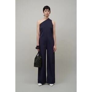 Nomia Navy Midnight Blue One Shoulder Jumpsuit Size 6